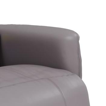 Massagesessel mit Fußteil Grau Kunstleder