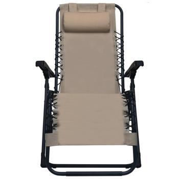 Klappbarer Liegestuhl Taupe Textilene