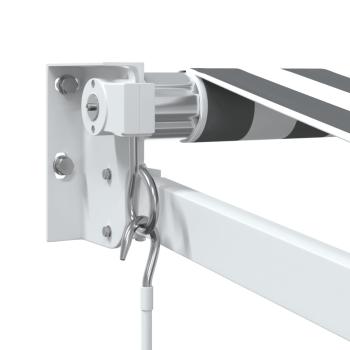 Markise Einziehbar Anthrazit und Weiß 4,5x3 m Stoff & Aluminium