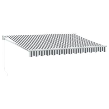 Markise Einziehbar Anthrazit & Weiß 3,5x2,5 m Stoff & Aluminium