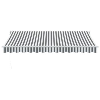 Markise Einziehbar Anthrazit & Weiß 3,5x2,5 m Stoff & Aluminium