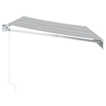 Markise Einziehbar Anthrazit & Weiß 3,5x2,5 m Stoff & Aluminium