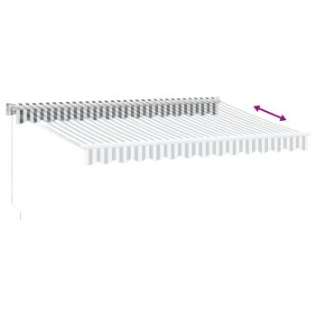 Markise Einziehbar Anthrazit & Weiß 3,5x2,5 m Stoff & Aluminium