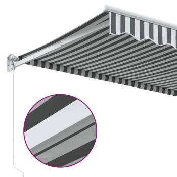 Markise Einziehbar Anthrazit & Weiß 3,5x2,5 m Stoff & Aluminium