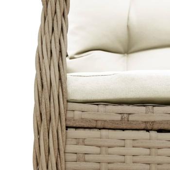 ARDEBO.de - 5-tlg. Garten-Essgruppe mit Kissen Beige Poly Rattan