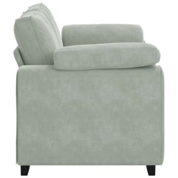 Zweisitzer-Sofa Hellgrau 120 cm Samt