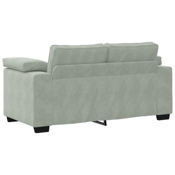 Zweisitzer-Sofa Hellgrau 120 cm Samt