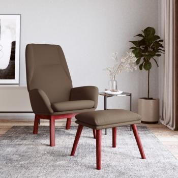 ARDEBO.de - Relaxsessel mit Hocker Taupe Stoff