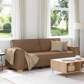 ARDEBO.de - Sofa Stuhl Hellgrau 59 cm Stoff Braun Stoff und Holz Mittel