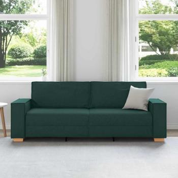 Sofa Stuhl Hellgrau 59 cm Stoff Dunkelgrün Polyester, Holz