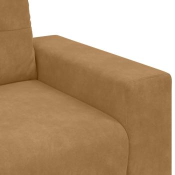 Braunes Samt Samt, Holz, Schaum 180 cm breit Abnehmbare Bezüge