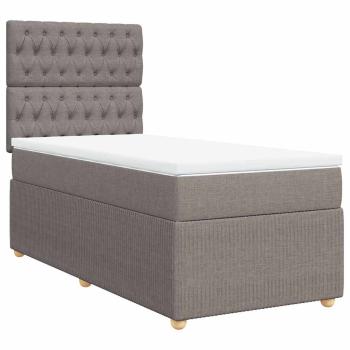 ARDEBO.de - Boxspringbett mit Matratze Taupe 80x200 cm Stoff