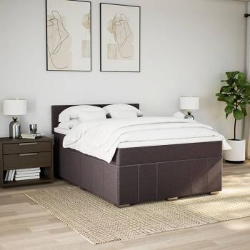 Boxspringbett mit Matratze Dunkelbraun 160x200 cm Stoff