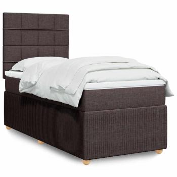 ARDEBO.de - Boxspringbett mit Matratze Dunkelbraun 80x200 cm Stoff