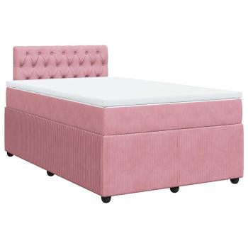 ARDEBO.de - Boxspringbett mit Matratze Rosa 120x200 cm Samt