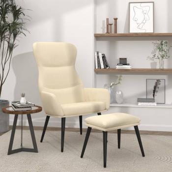 ARDEBO.de - Relaxsessel mit Hocker Creme Stoff