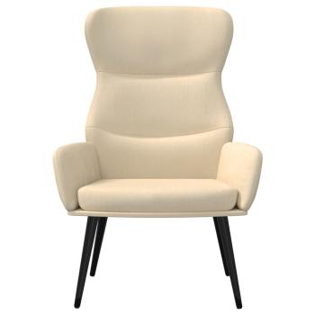 Relaxsessel mit Hocker Creme Stoff
