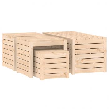 4-tlg. Gartenbox-Set Massivholz Kiefer