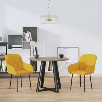 ARDEBO.de - Esszimmerstühle 2 Stk. Gelb Samt