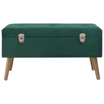 Bank mit Staufach 80 cm Grün Samt