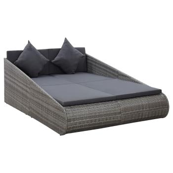 Gartenbett Grau 110x200 cm Poly Rattan