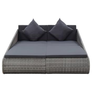 Gartenbett Grau 110x200 cm Poly Rattan