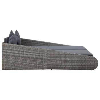 Gartenbett Grau 110x200 cm Poly Rattan