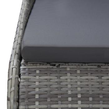 Gartenbett Grau 110x200 cm Poly Rattan