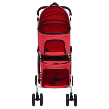 Hundewagen für 2 Hunde Faltbar Rot 83x48x97 cm Oxford-Gewebe