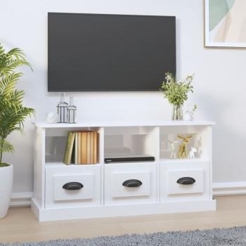 ARDEBO.de - TV-Schrank Hochglanz-Weiß 100x35x50 cm Holzwerkstoff