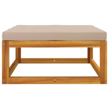 Gartenhocker mit Kissen Taupe Massivholz Akazie