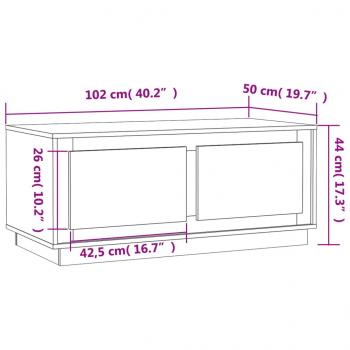 Couchtisch Schwarz 102x50x44 cm Holzwerkstoff