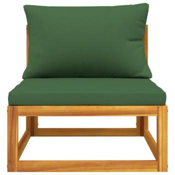 3-tlg. Garten-Lounge-Set mit Kissen Massivholz Akazie