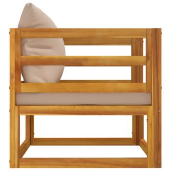 ARDEBO.de - Gartensessel mit Kissen Taupe Massivholz Akazie