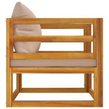Gartensessel mit Kissen Taupe Massivholz Akazie