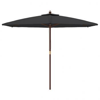 Sonnenschirm mit Holzmast Schwarz 299x240 cm