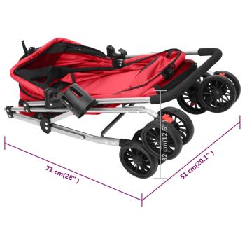 Hundewagen Faltbar Rot 76x50x100 cm Oxford-Gewebe