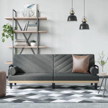 ARDEBO.de - Schlafsofa mit Armlehnen Dunkelgrau Stoff