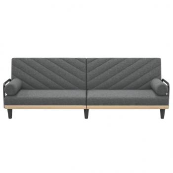 Schlafsofa mit Armlehnen Dunkelgrau Stoff
