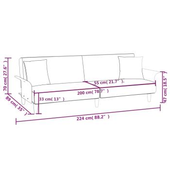 Schlafsofa mit Armlehnen Dunkelgrau Stoff