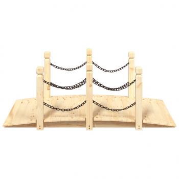 Gartenbrücke mit Kettengeländer 150x67x56 cm Massivholz Fichte