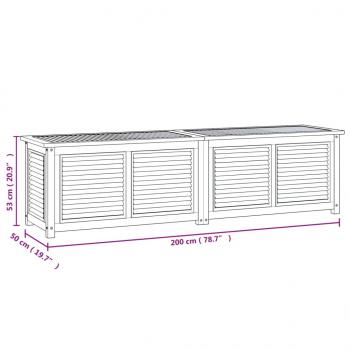 Gartenbox mit Beutel 200x50x53 cm Massivholz Teak