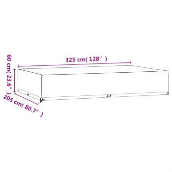 Gartenmöbel-Abdeckung 16 Ösen 325x205x60 cm Rechteckig