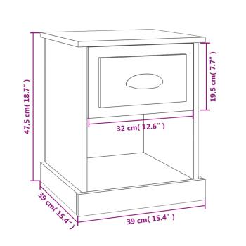 Nachttische 2 Stk. Sonoma-Eiche 39x39x47,5 cm Holzwerkstoff