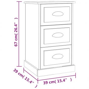 Nachttisch Grau Sonoma 39x39x67 cm Holzwerkstoff