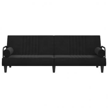 Schlafsofa mit Armlehnen Schwarz Samt
