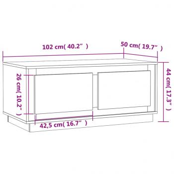 Couchtisch Sonoma-Eiche 102x50x44 cm Holzwerkstoff