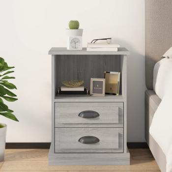 ARDEBO.de - Nachttisch Grau Sonoma 43x36x60 cm