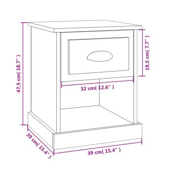 Nachttische 2 Stk. Braun Eiche 39x39x47,5 cm Holzwerkstoff
