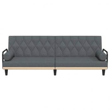 Schlafsofa mit Armlehnen Dunkelgrau Stoff